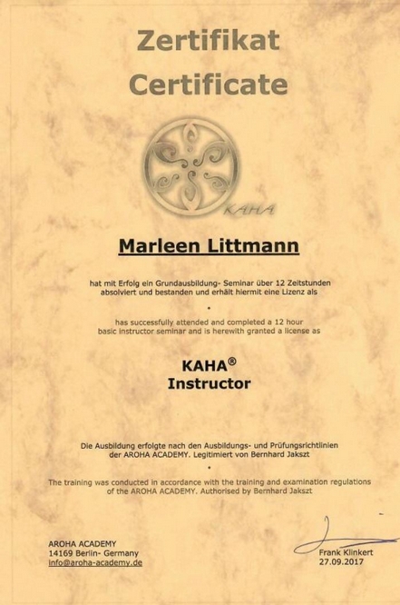 Marleen Littmann KAHA Instructor 2017